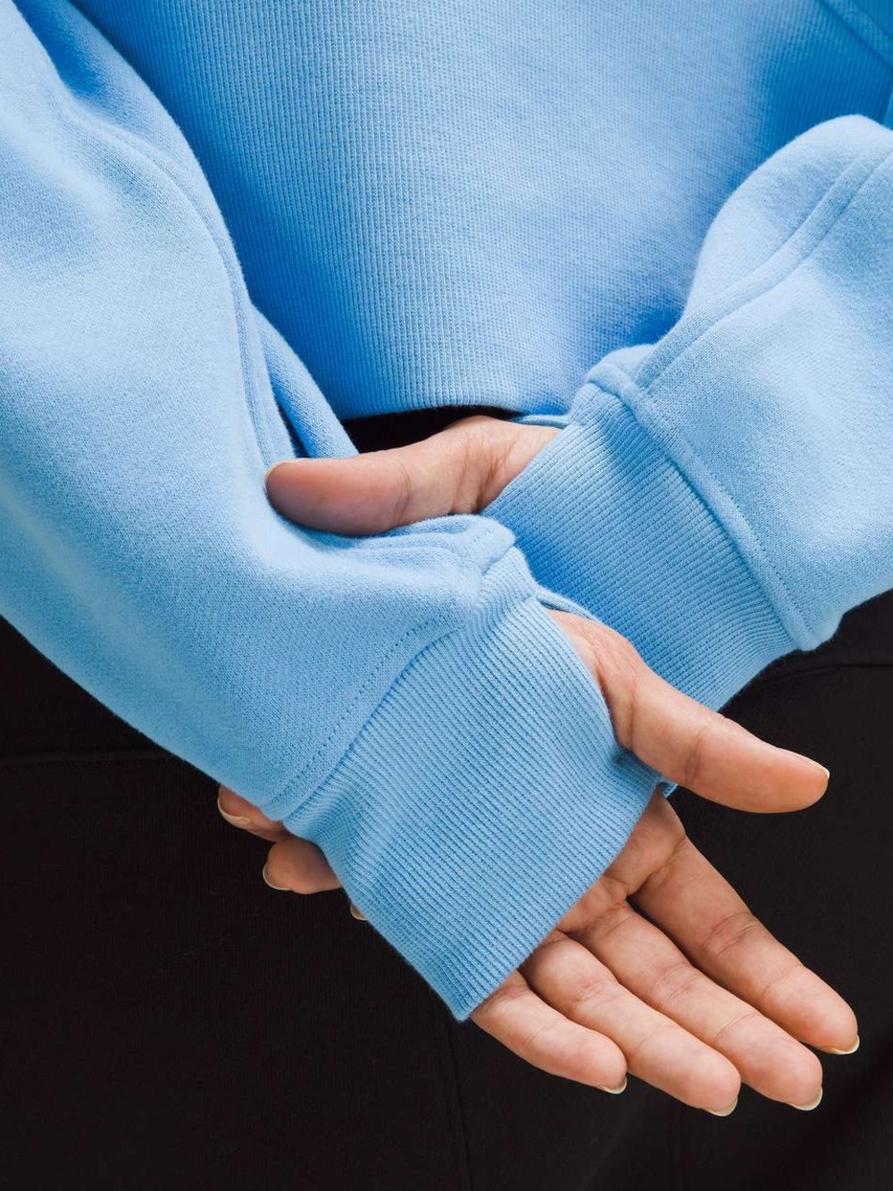 Lululemon Cropped Scuba Blue Funnel Neck Oversized Sweatshirt Pullover - Picture 4 of 17